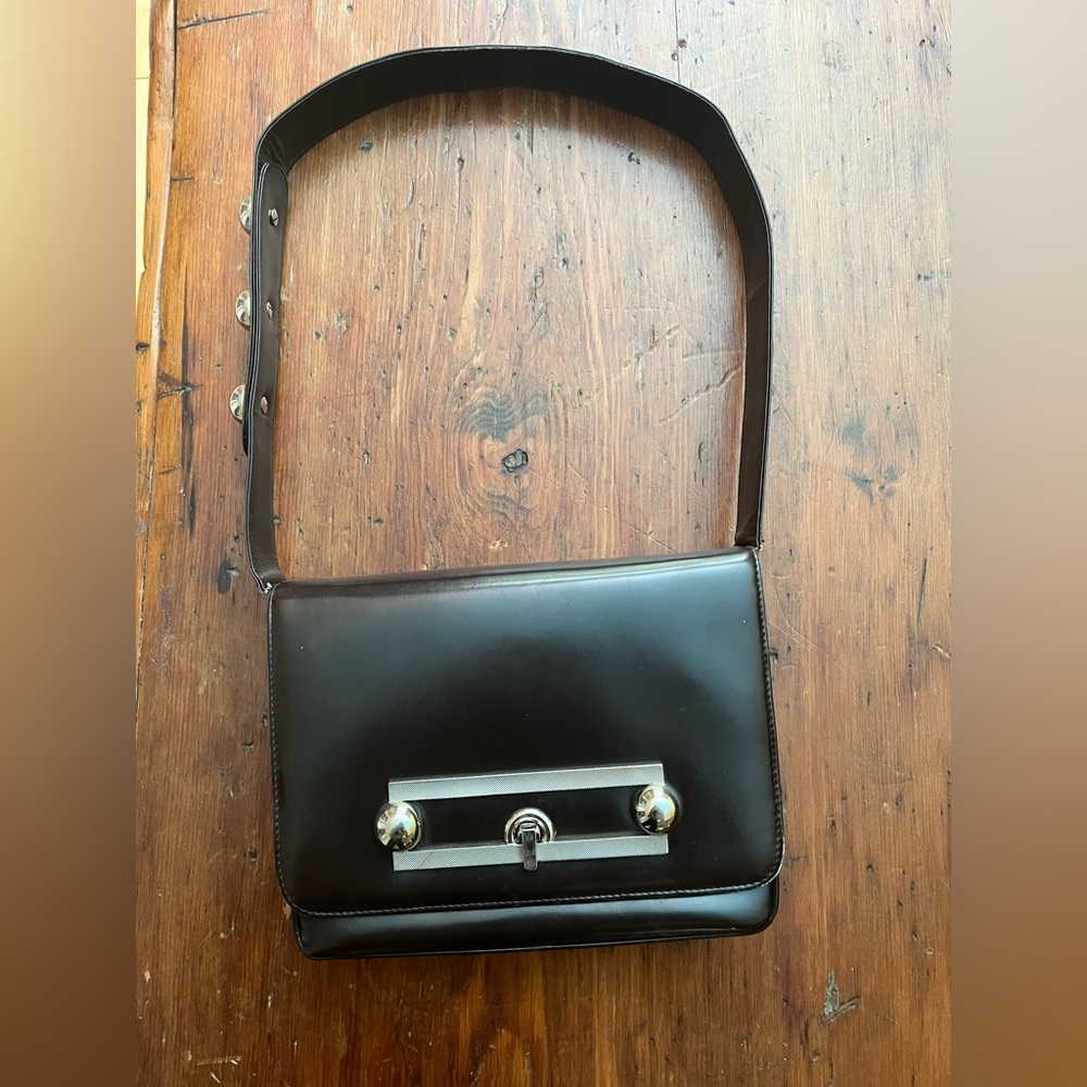Loewe Dark Brown Leather Shoulder Bag with Silver Hardware - Picture 11 of 11